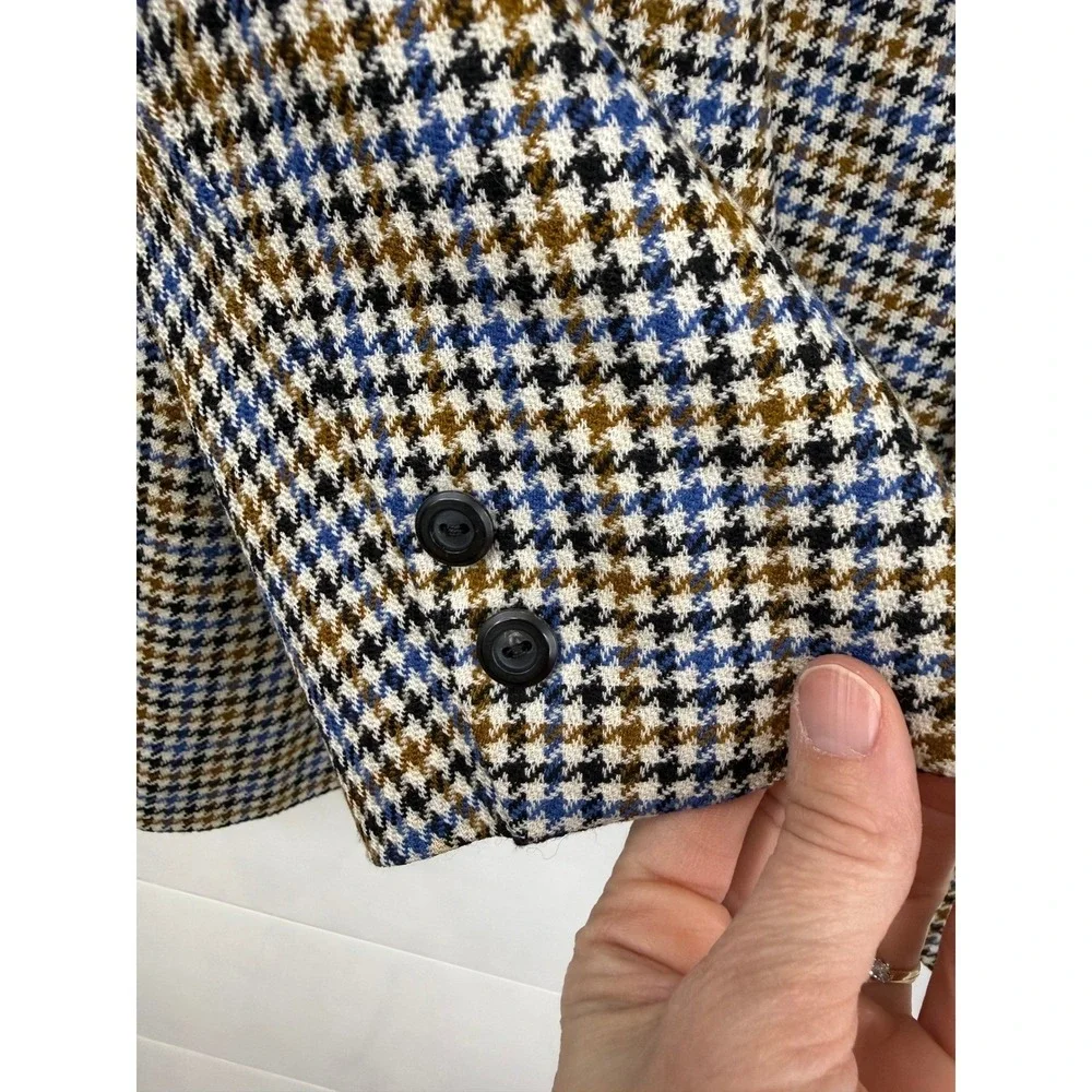 Vintage‎ Chester Barrie England Wool Houndstooth Sport Coat Blazer 44S George